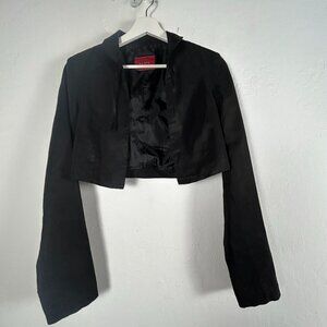Esisto Conbipel Womens Black Cropped Blazer Jacket Medium Lined Made in Italy